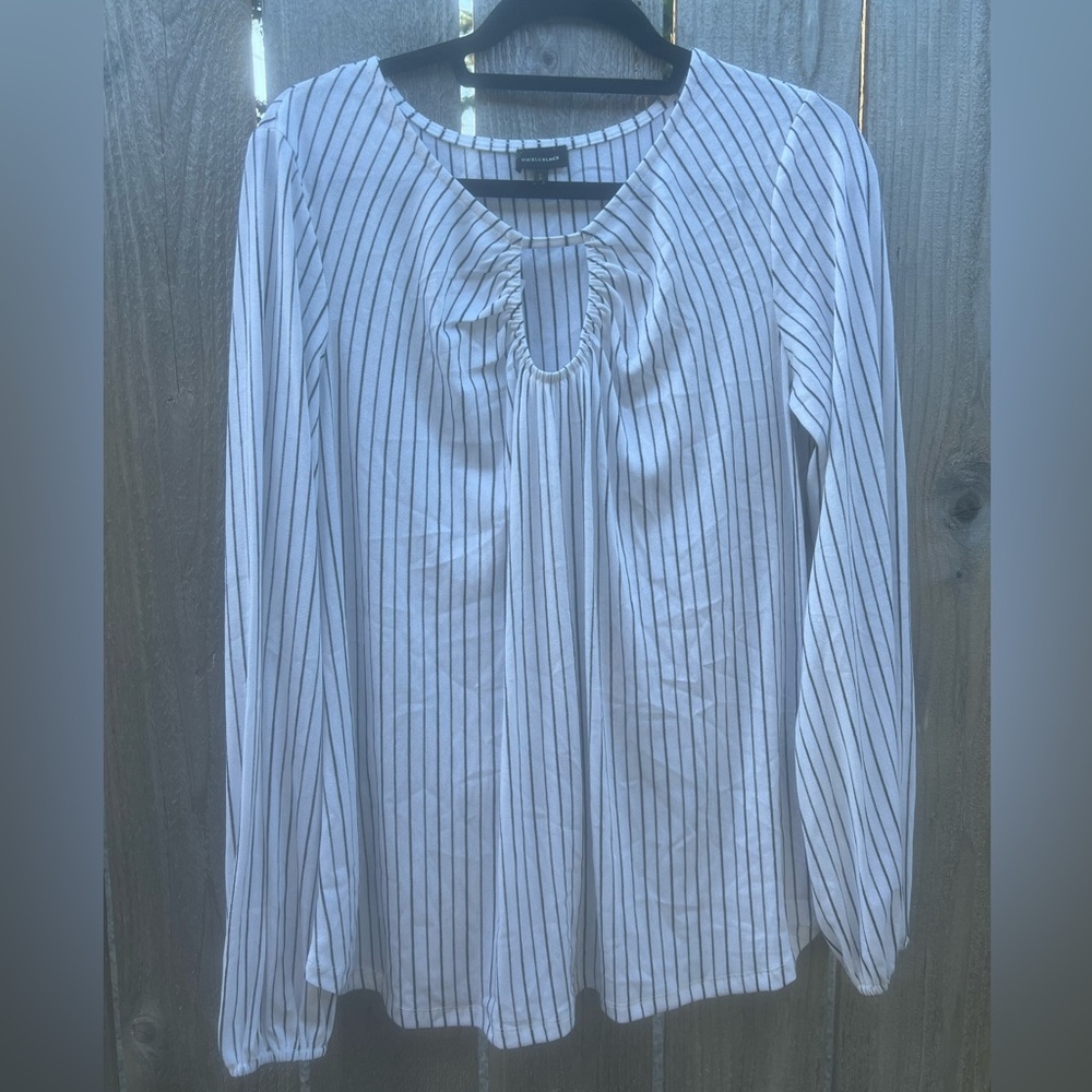Women’s black and white striped blouse
